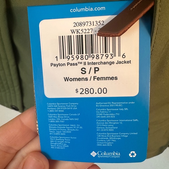 COLUMBIA Women’s Payton Pass II 3n1 Interchange Jacket Size Small NWT - Picture 2 of 6